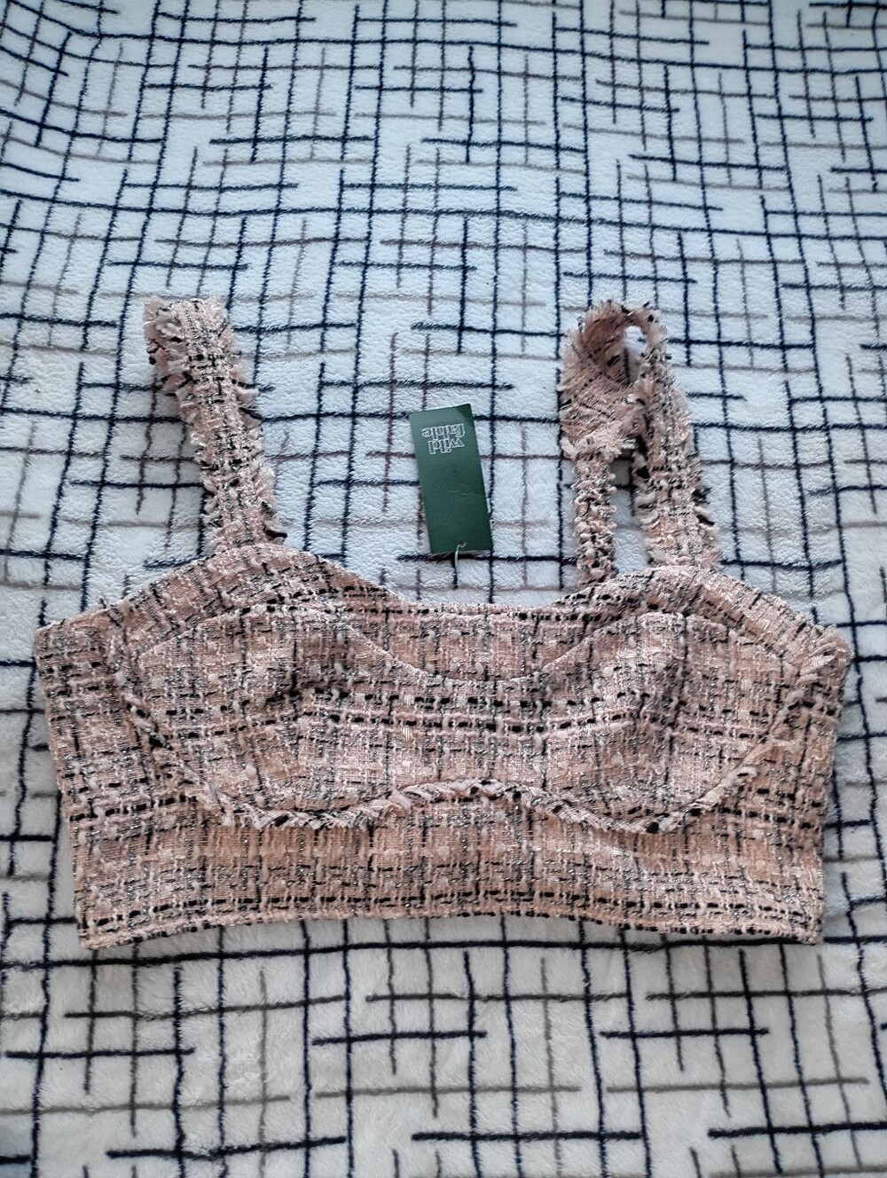 Wild Fable Size Medium Pink Plaid Crop Top NEW WITH TAGS